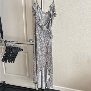 Gray Wrap high low  Dress from Hollister